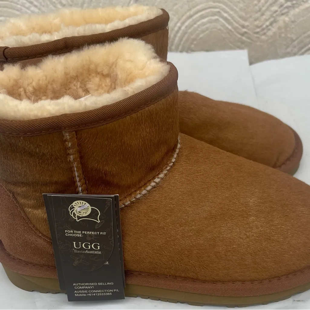 UGG CLASSIC ULTRA MINI CHESTNUT BOOTS Sheepskin Footwear - Image 4