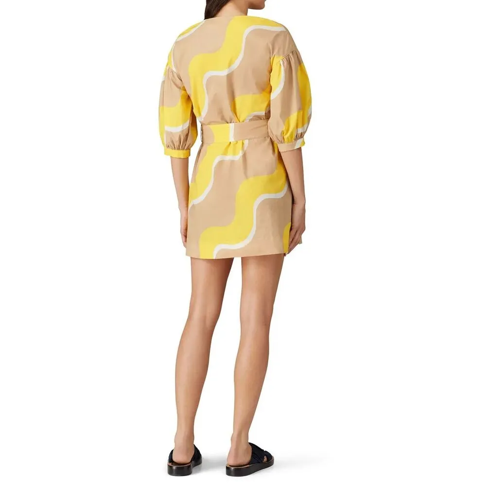 Chinti & Parker Yellow Wave Printed Dress Rent the runway preloved 6 $350 Pink - Image 2