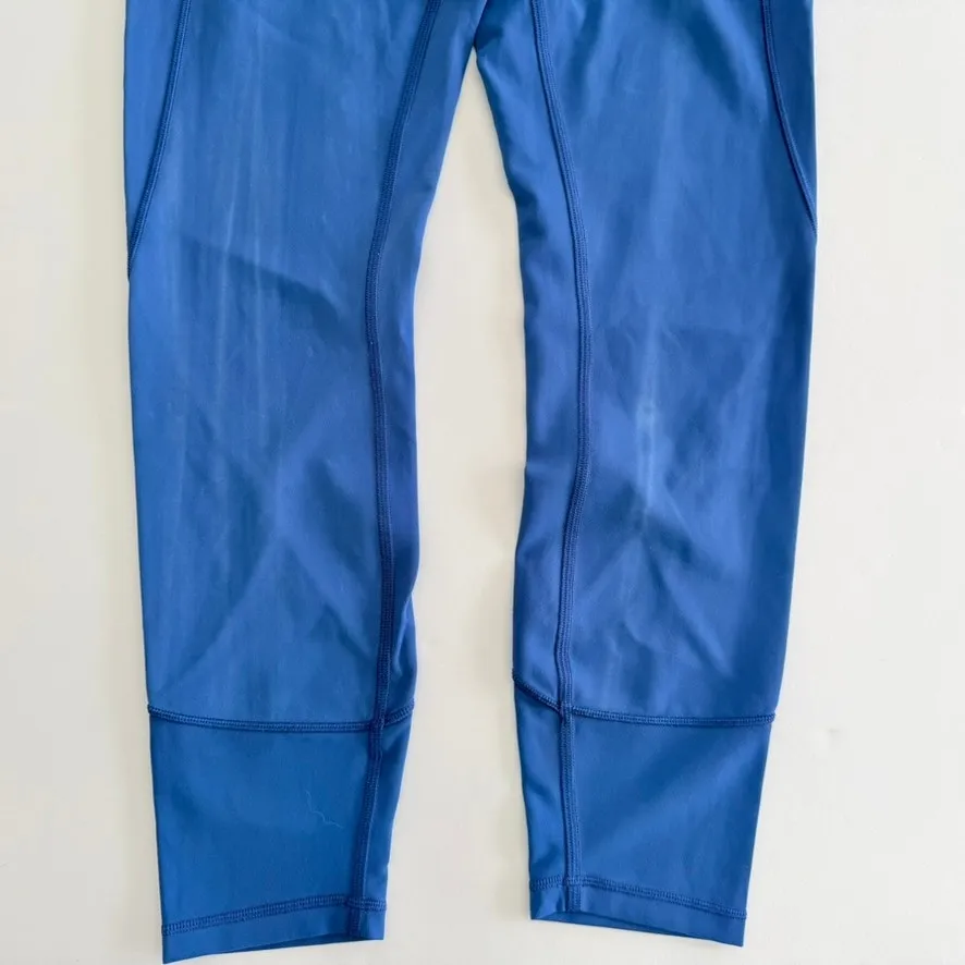 Lululemon In Movement 7/8 Tight 25" Size 8 Spray Dye White Dark Cobalt Blue - Image 7