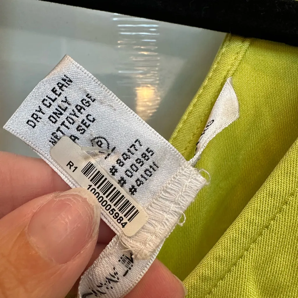 Diane Von Furstenberg Lime Yellow Green Silk One Shoulder Bow Dress Size 4 S - Image 7