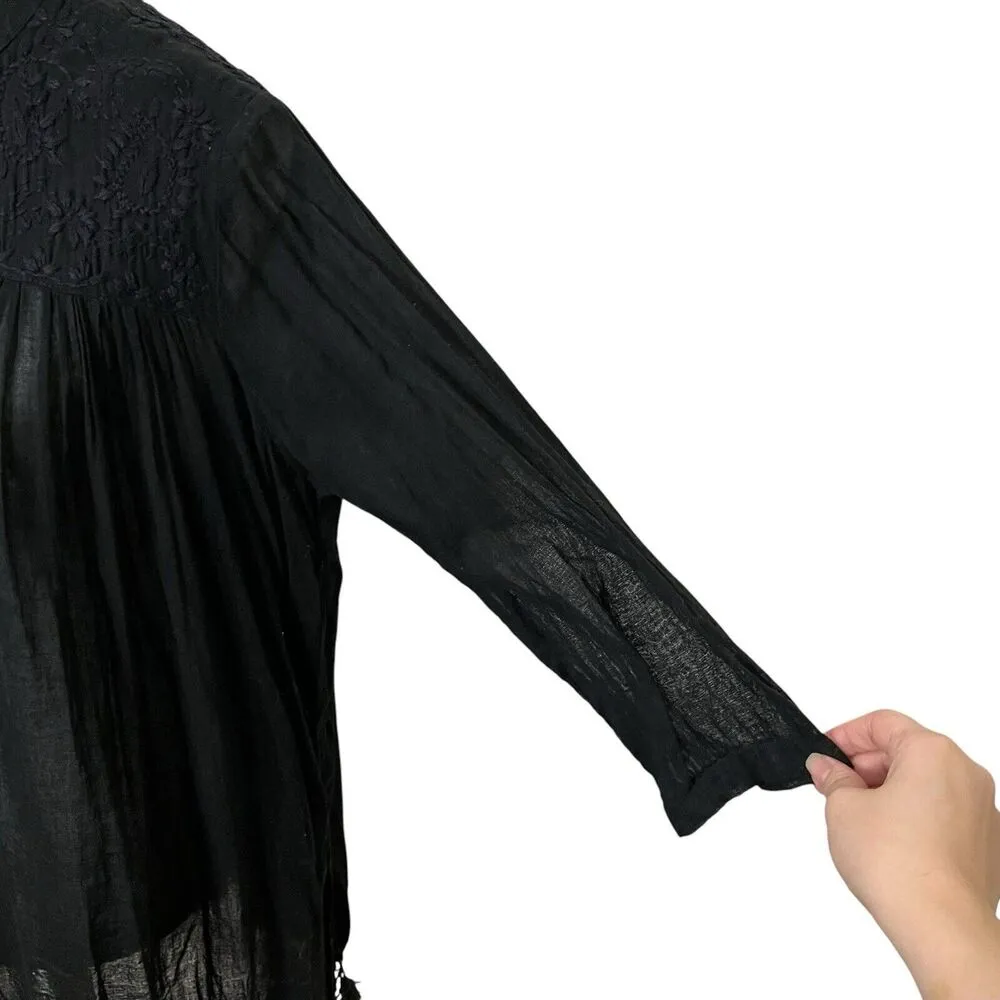 Roberta Roller Rabbit Lucknow Serafina Tunic Top Blouse Black Women’s Size S - Image 7
