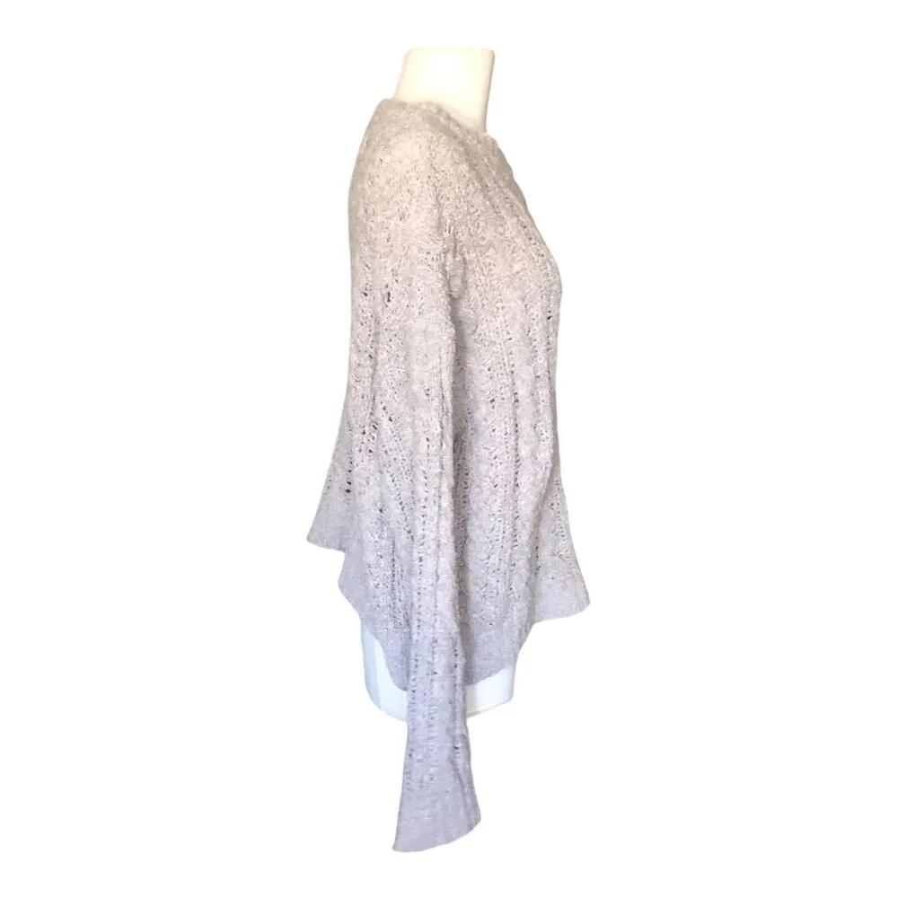 American Eagle Outfitters Sweater Gray Pullover Crochet Long Sleeve Women Medium - Image 3