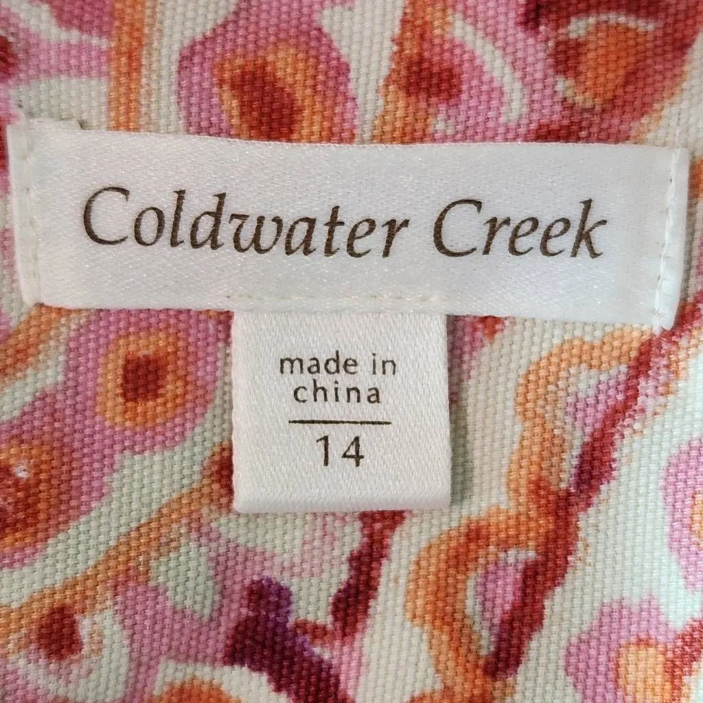 Coldwater Creek Colorful Paisley Print Cotton Jacket Size 14 Colorful Jacket - Image 6