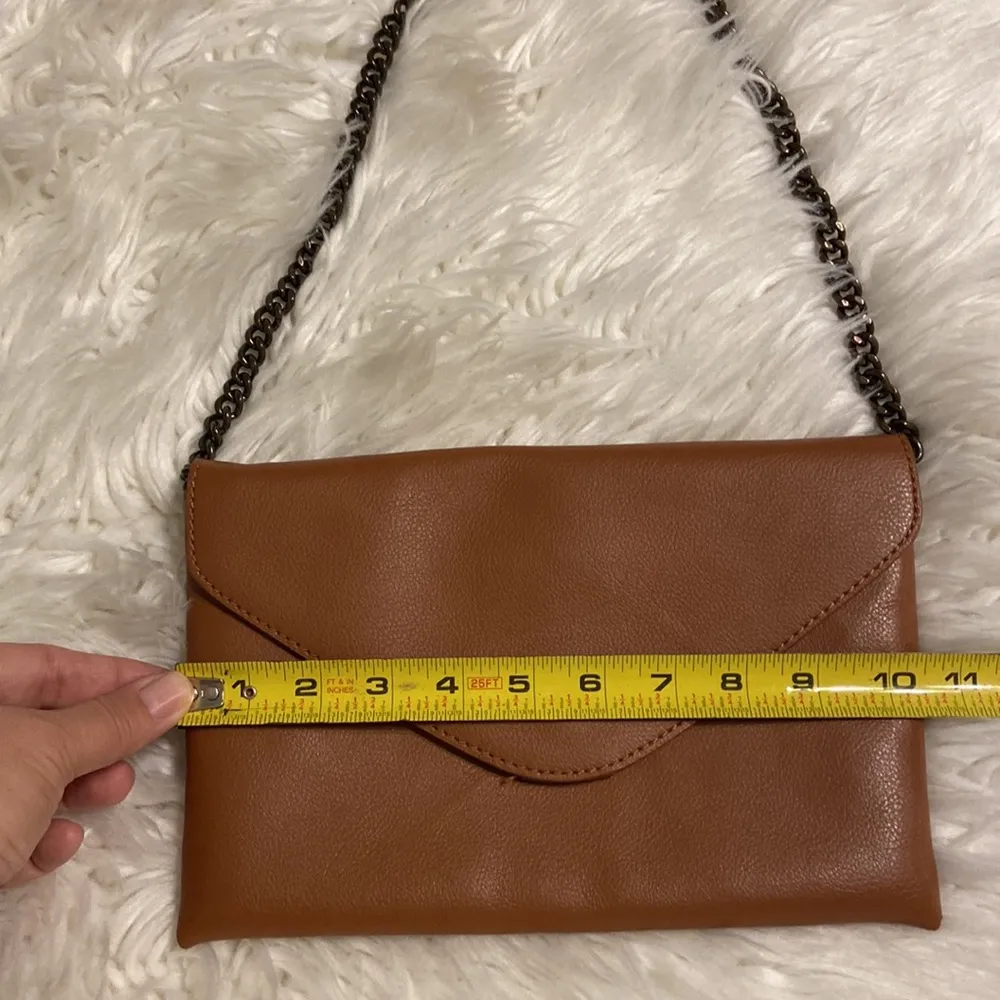 J.Crew 100% Leather Purse /Clutch tan/ brown color excellent condition - Image 10