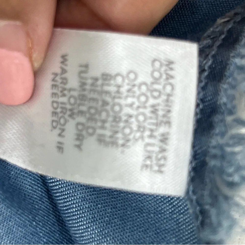 J.Jill Denim large Sleeveless Tunic high low frayed hem 100% Tencel Lyocell - Image 7