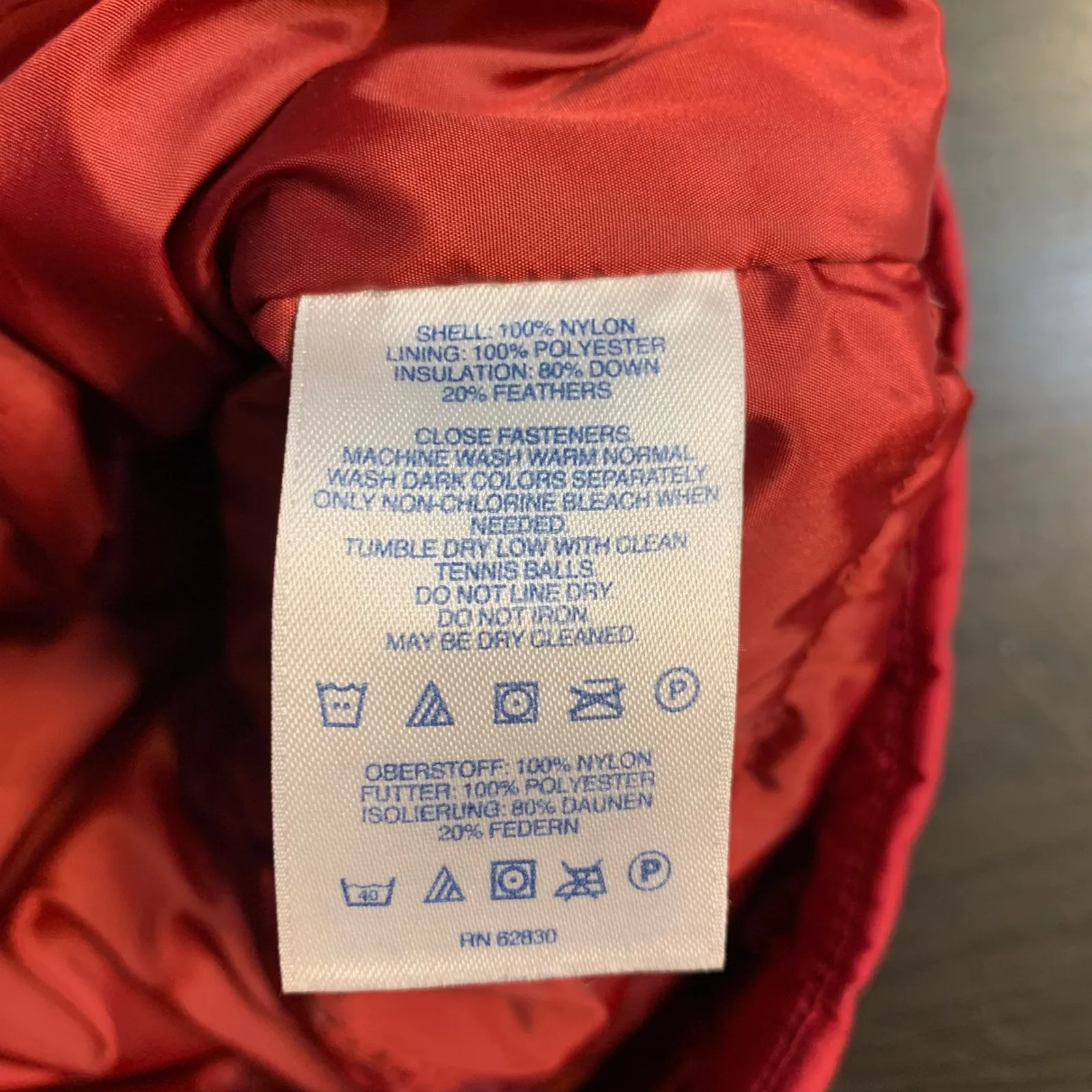 Lands End Womens Red Puffer Vest Quilted Snap Front Stand Collar L T Down Fill - Image 5