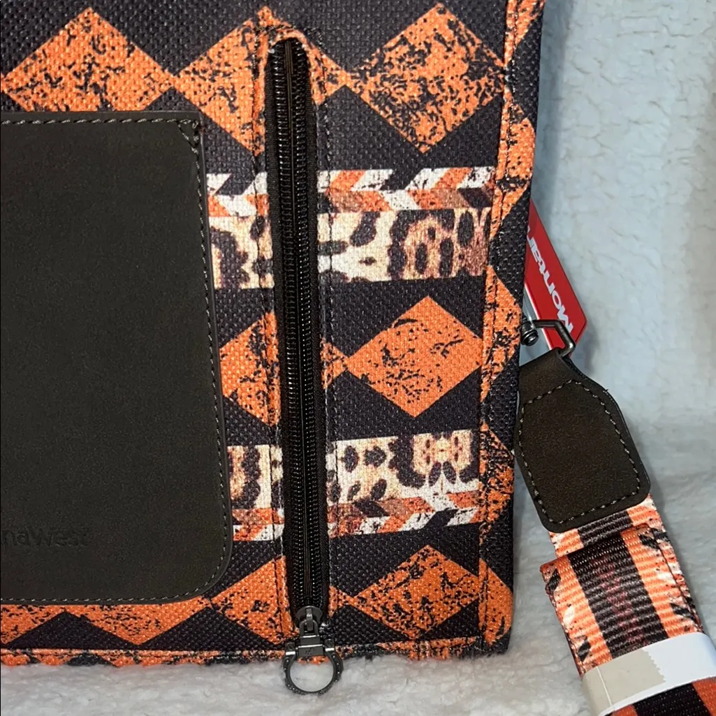 Montana‎ West Orange and Black Southwest Tote Bag - Image 10