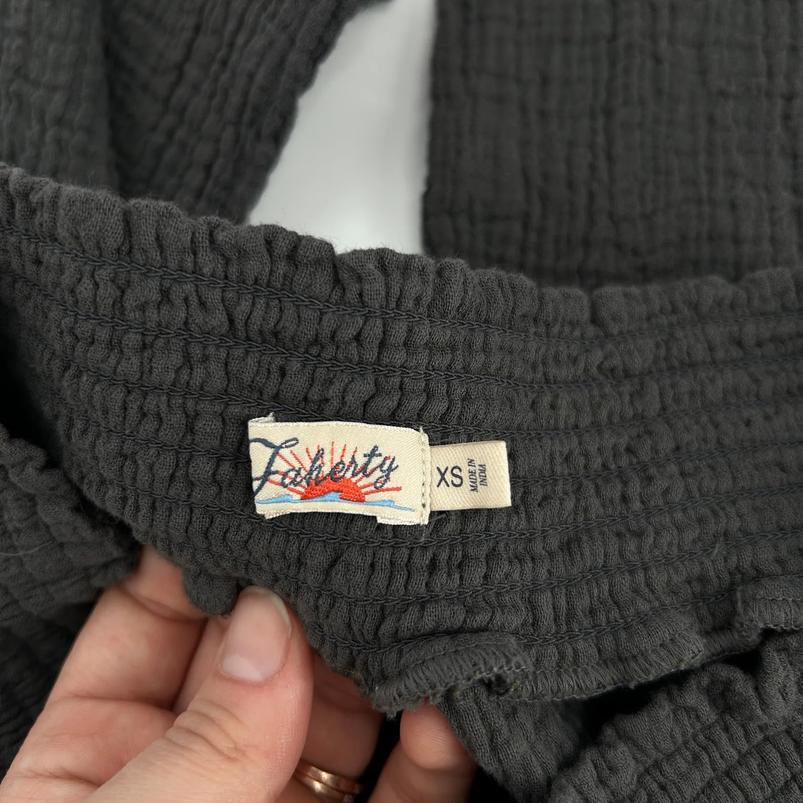 FAHERTY Dream Cotton Gauze Wide Leg Pants Womens XS Organic Sustainable Comfort - Image 6