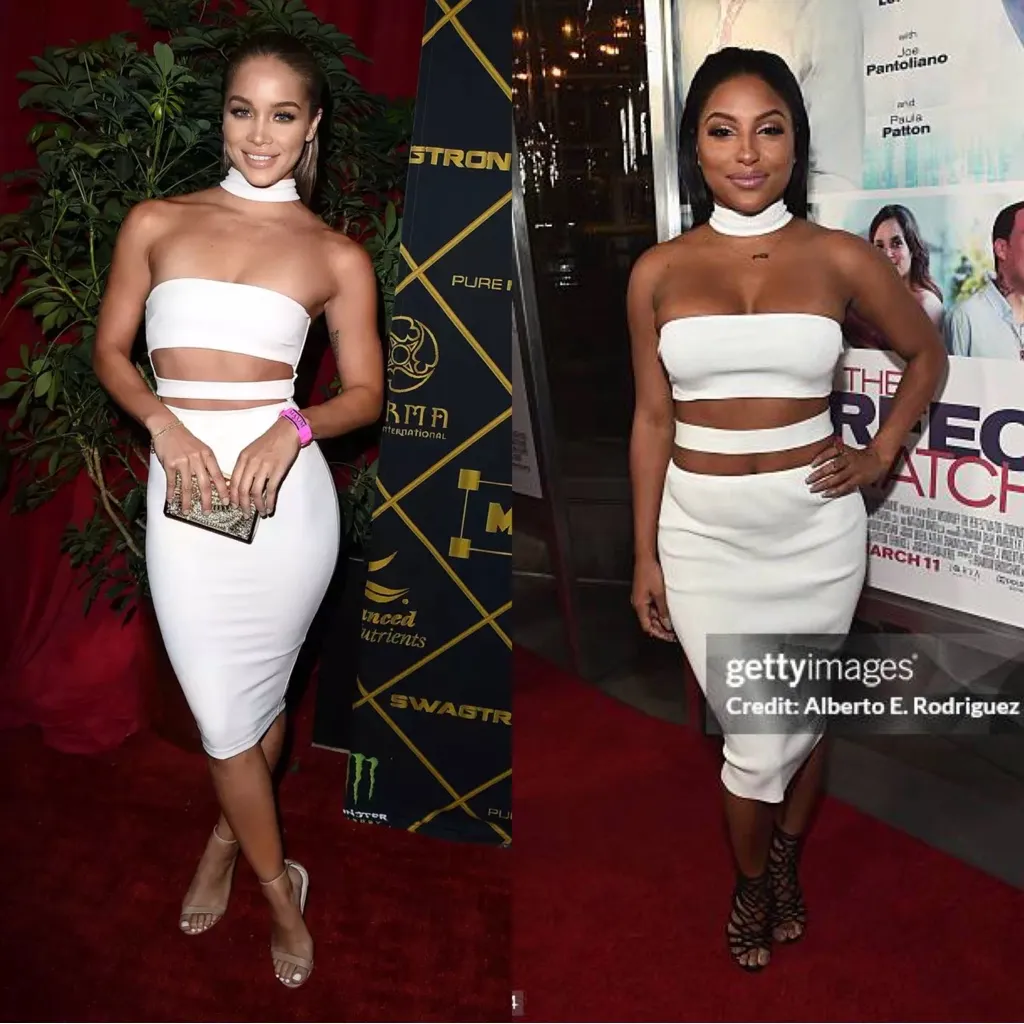 Nookie • Frankie Bodycon Dress midi cutout choker Nude beige wiggle strapless - Image 17