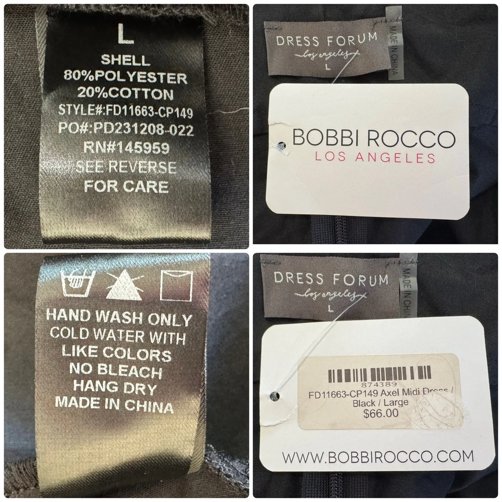 BOBBI ROCCO Axel Midi Ruffle Cut Out Dress Black Size Large NEW WITH TAGS - Image 13