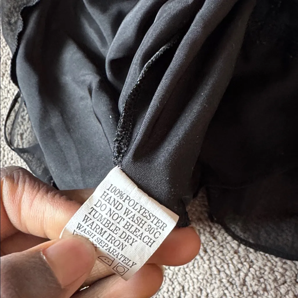 Black Satin Slip/Short Set SIZE M Size M - Image 3