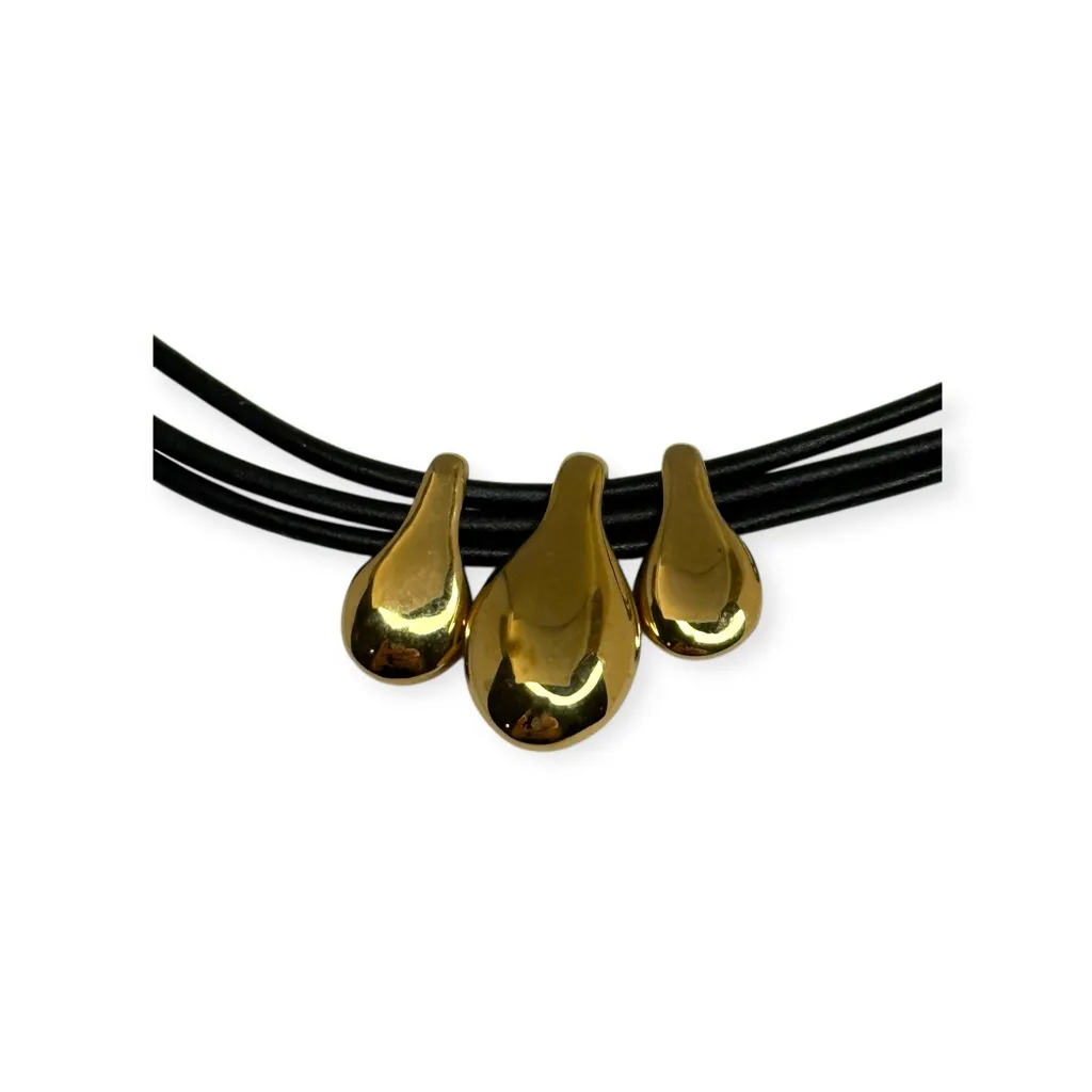 new Ralph Lauren 𒀭 Multi Strand Choker with 3 Briolette Pendants 𒀭Black Gold - Image 5