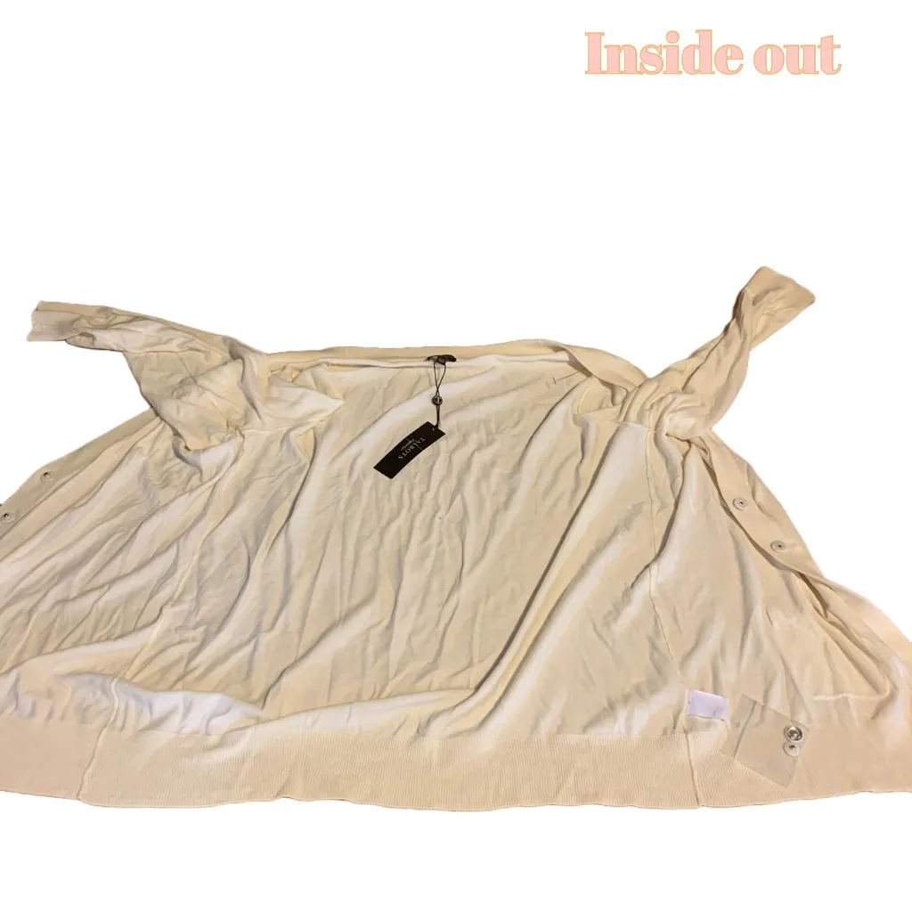 TALBOT'S WOMAN PETITES CREAM COTTON BLEND CARDIGAN W/SEQUINS NWT (2XP) - Image 9