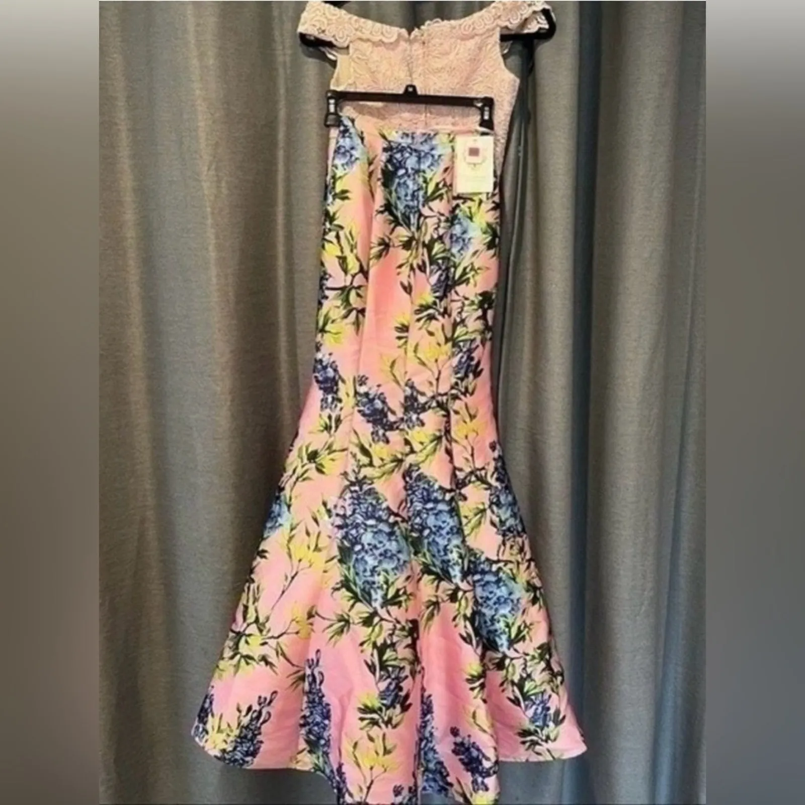 Val Stefani 3060 pink lace floral two piece mermaid prom dress NEW 0 - Image 9