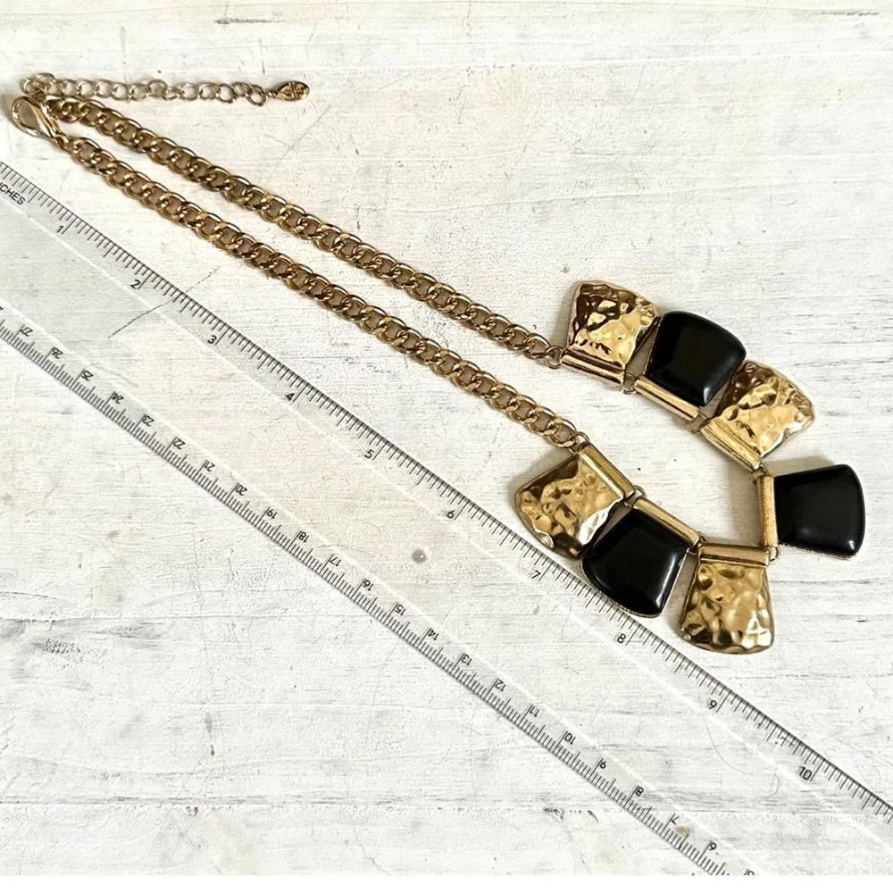 L.JTM gold tone and black necklace - Image 4
