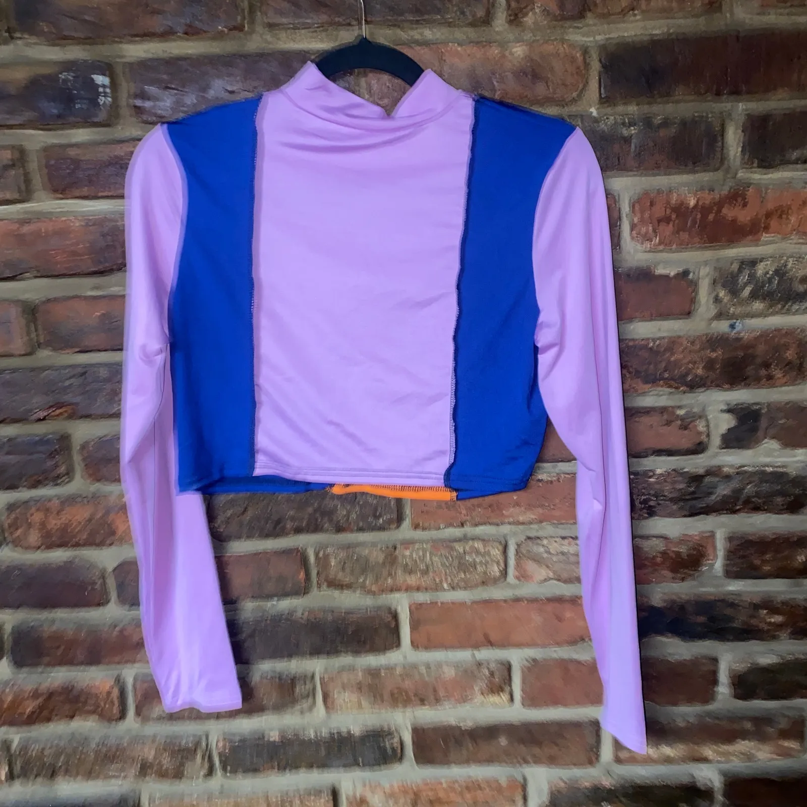 Blush Mark Purple Blue Orange Color Block Leggings Crop Top Athletic Set Size 0X - Image 7