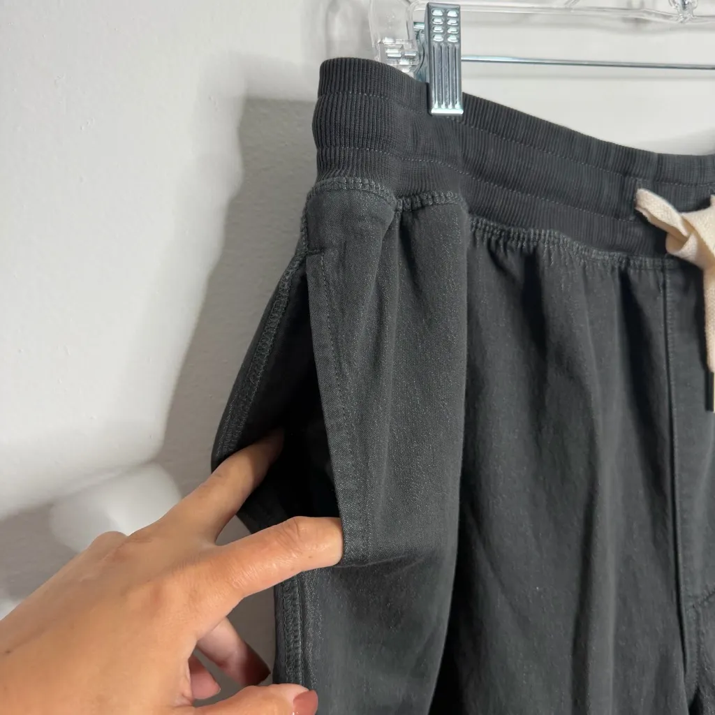 Aerie Soft Landing Trouser Smoked Gray Loose Fit Super Wide Leg Large Short - Image 9