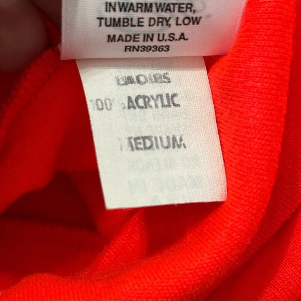 Roffe Skiwear Vintage Women’s M Bright Orange Long Sleeve Turtleneck Top Shirt Size M - Image 5