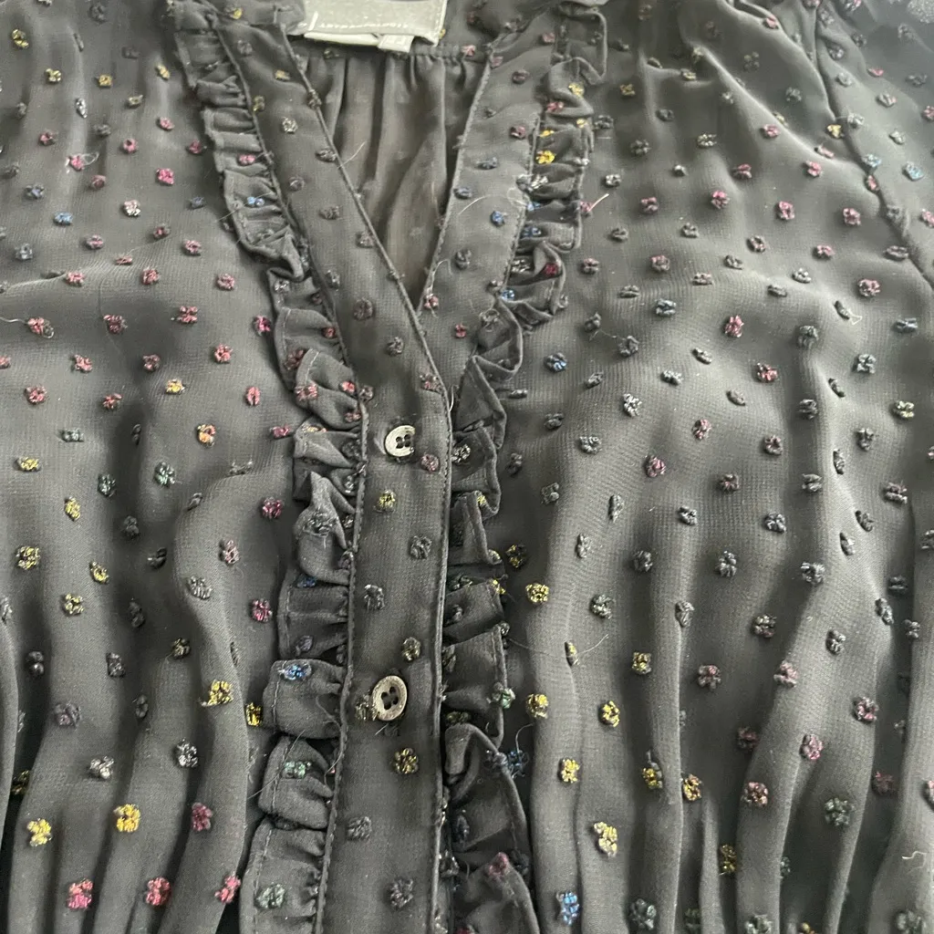 Anthropologie Audrey Clip Dot Shirt Dress - Size 0 - Image 9