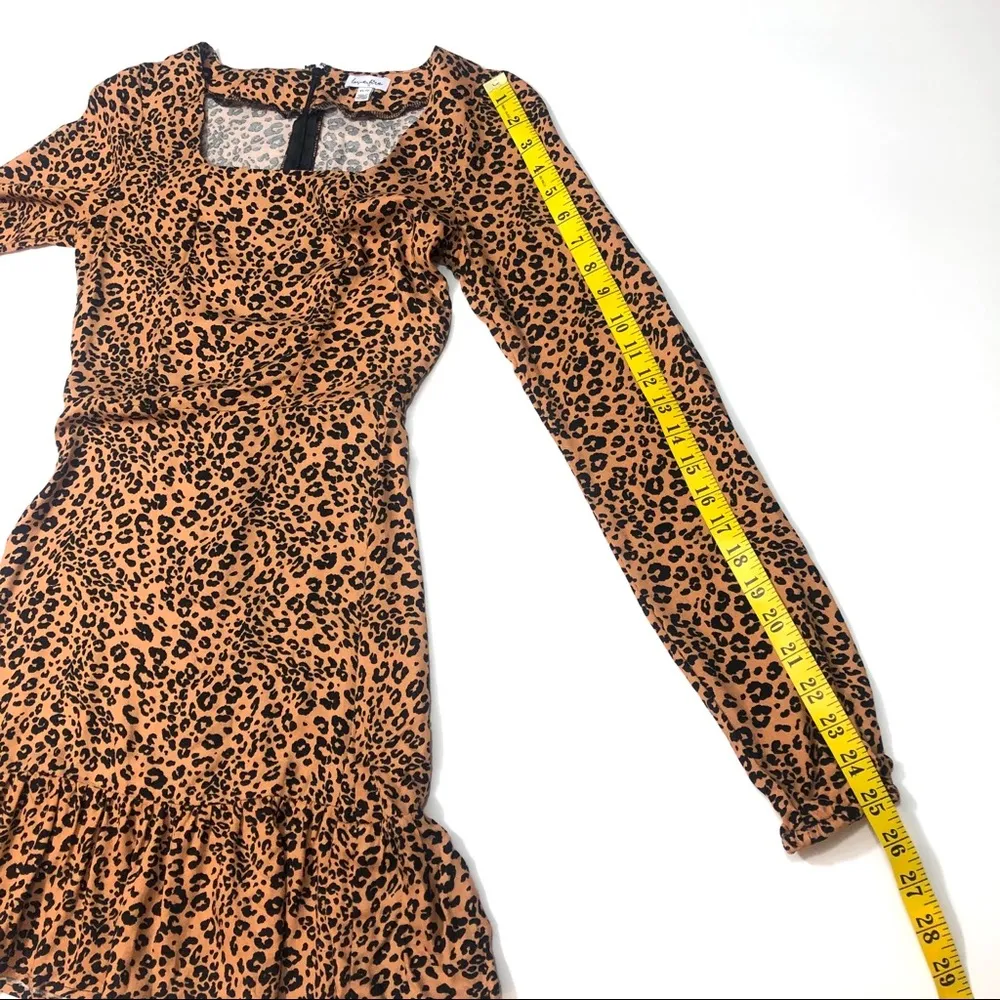 Love,Fire Leopard Print Long Sleeve Minidress - Image 6