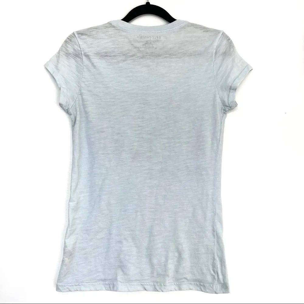 Aeropostale Light Blue New York City Skyline Graphic Tee Short Sleeves L - Image 2