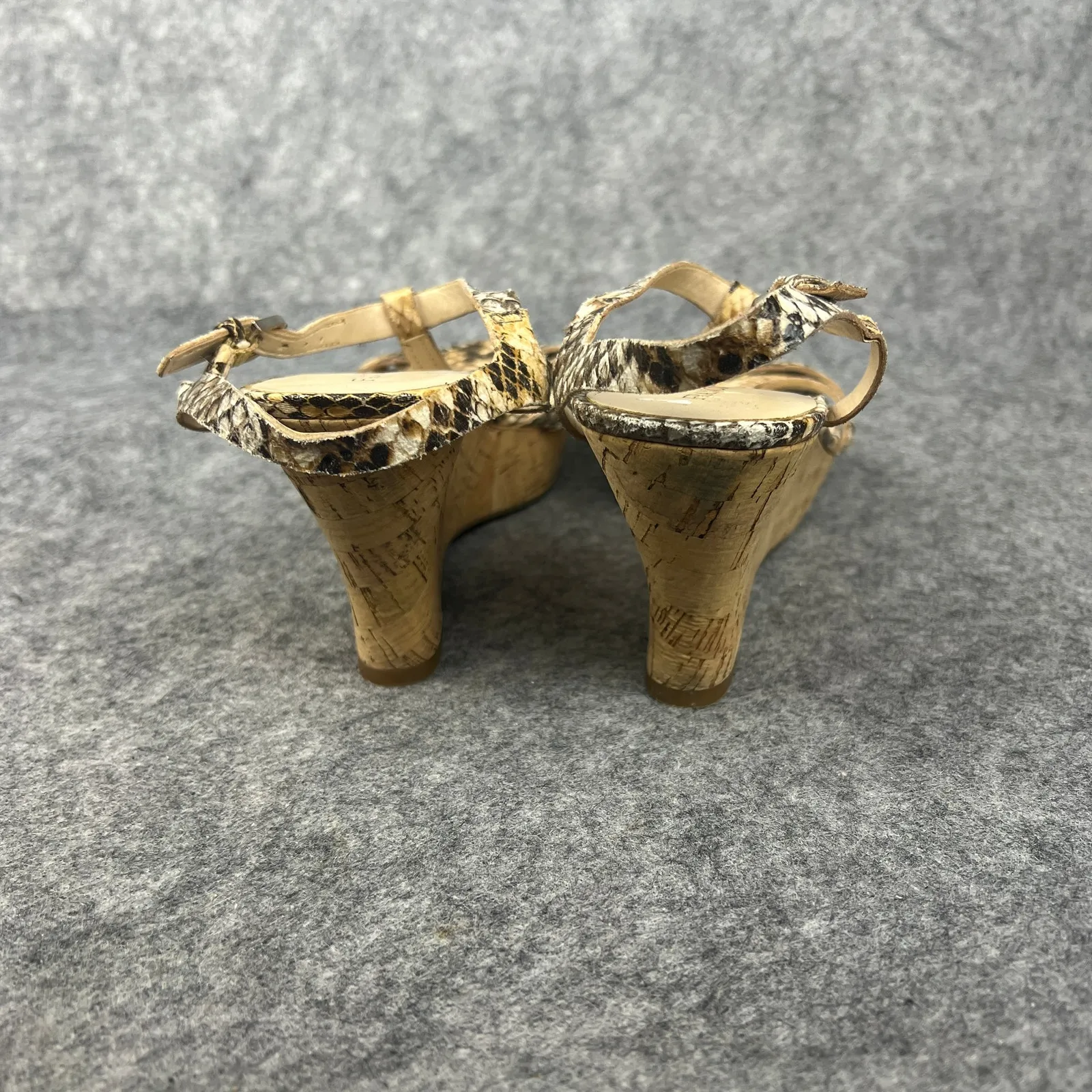 Franco Sarto‎ Python Reptile Print Strappy Platform Heels wedge sandals size 8M - Image 6