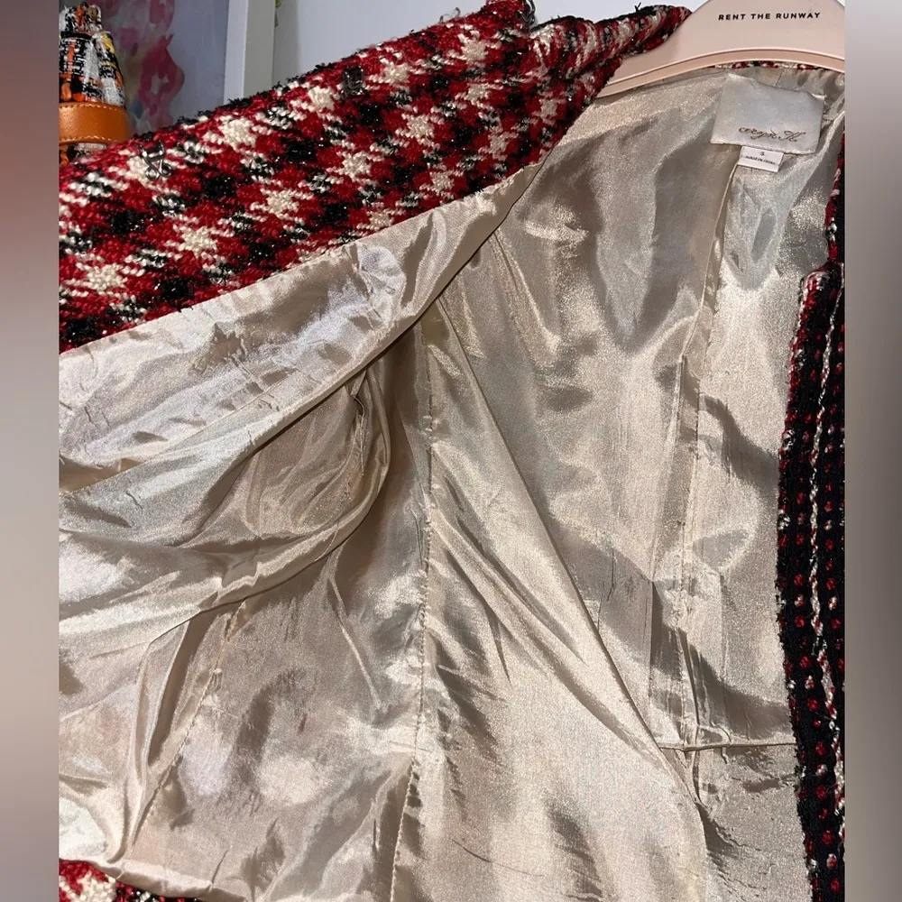 Aryn K. women’s plaid checkered blazer size small - Image 8