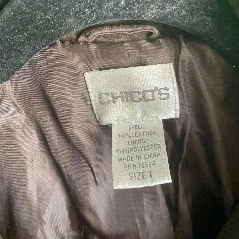 Chicos Suede Leather Jacket‎ Brown Leather Size 1 (8) EUC! CLEARANCE!!! - Image 4