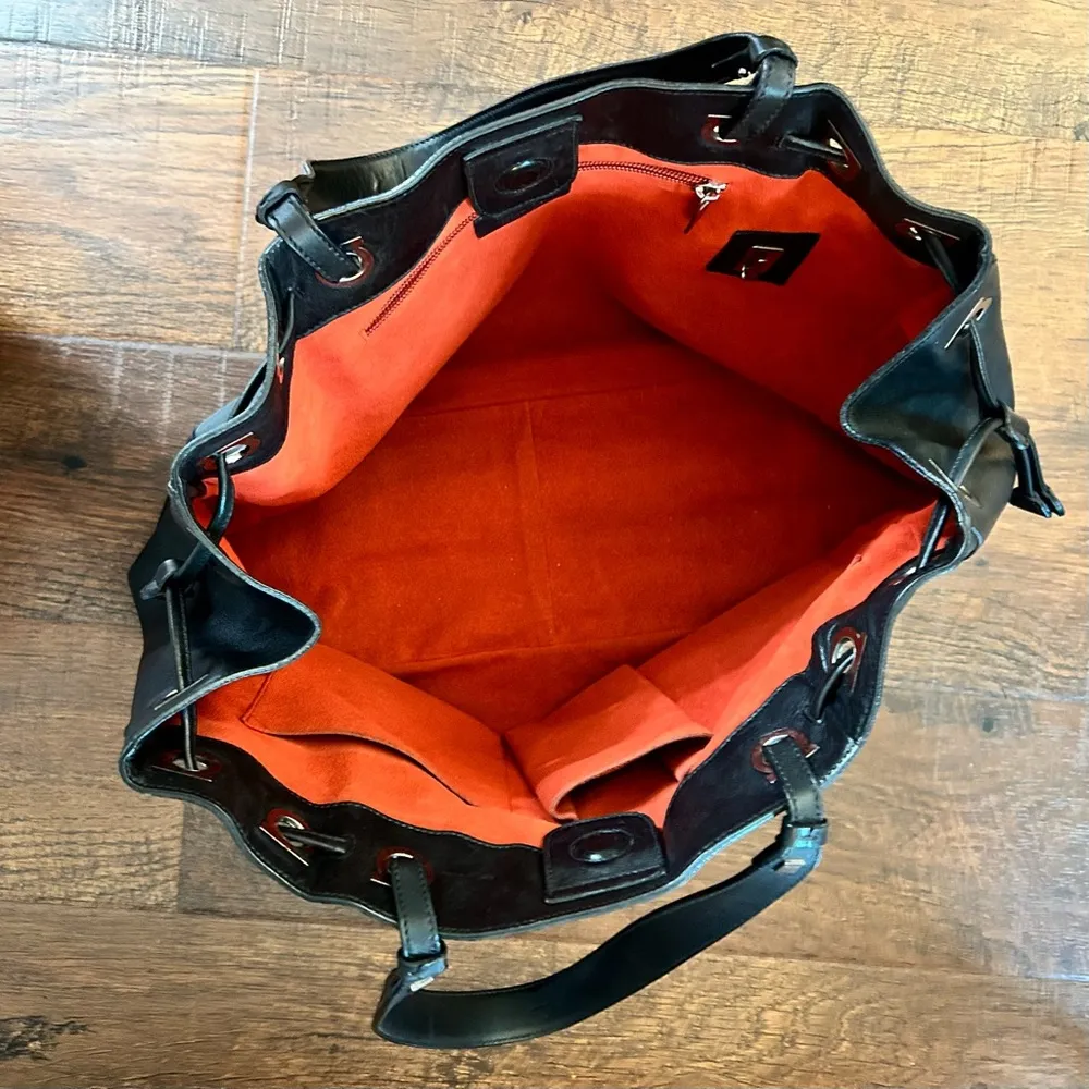 black leather tote, made in Italy - Image 8