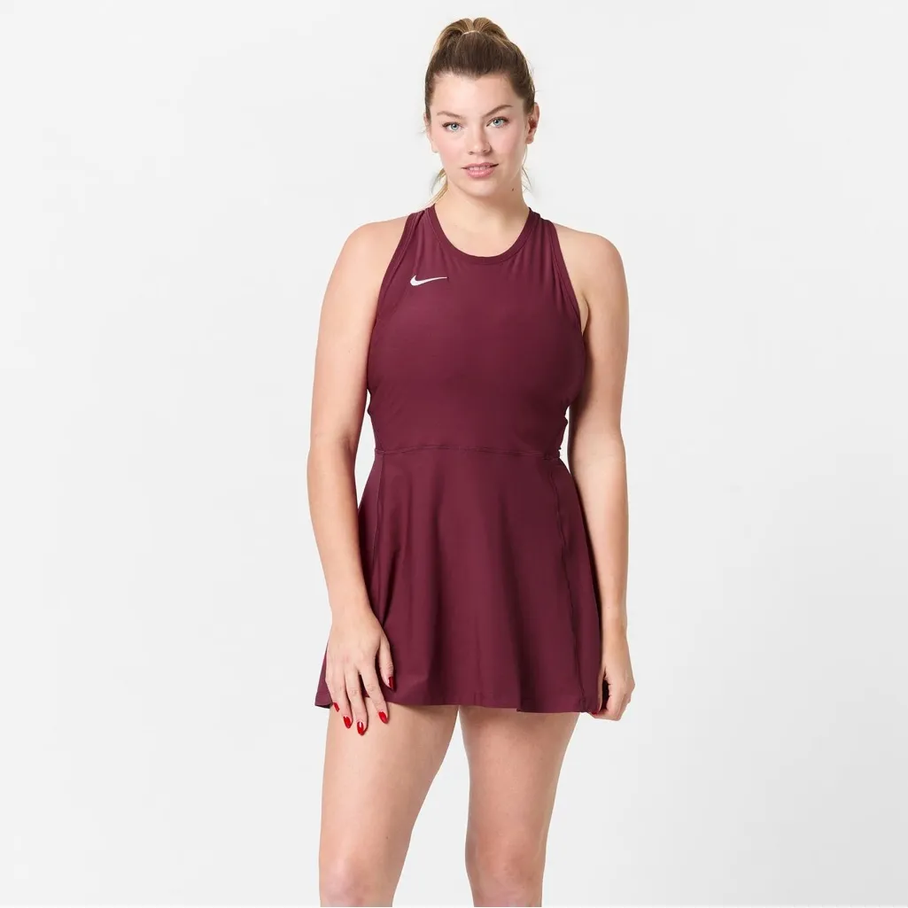 NWT Nike Women's Team Victory Tennis Dress Cardinal DV3490-610  Maroon - Image 2