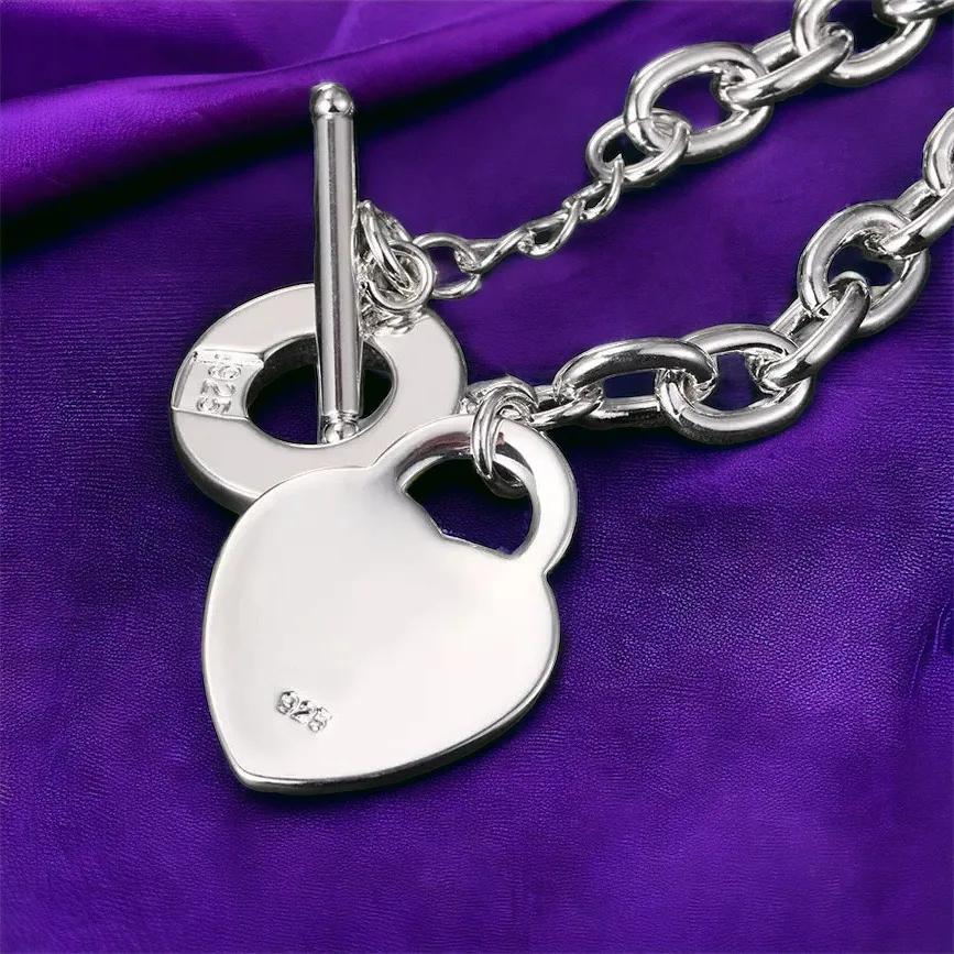 Silver Heart Toggle Bracelet Charm Silver Chain Women Fashion Jewelry - Image 3
