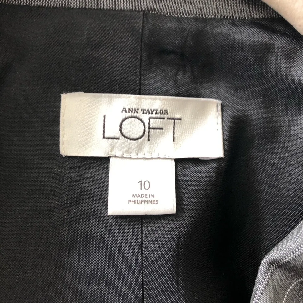 Loft  | Gray Pinstriped Wool Blend Blazer - Image 48