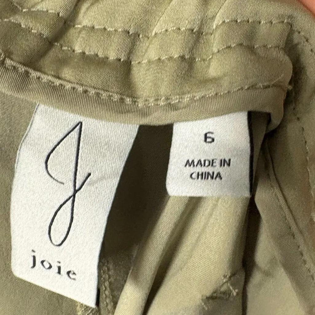 Joie‎ Light Green Satin Cargo Pants Size 6 - Image 8