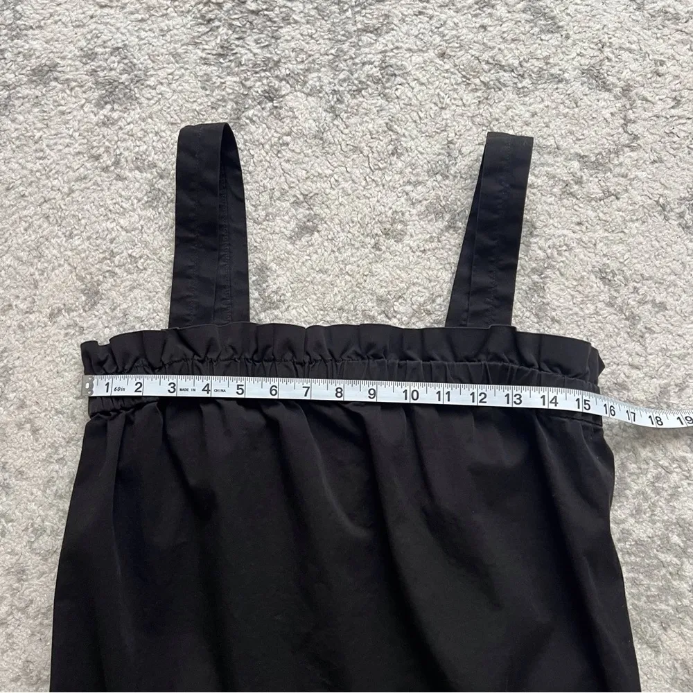 Everlane Paper Bag Dress Black Cotton Mini Pockets Neutral Casual summer Medium - Image 12