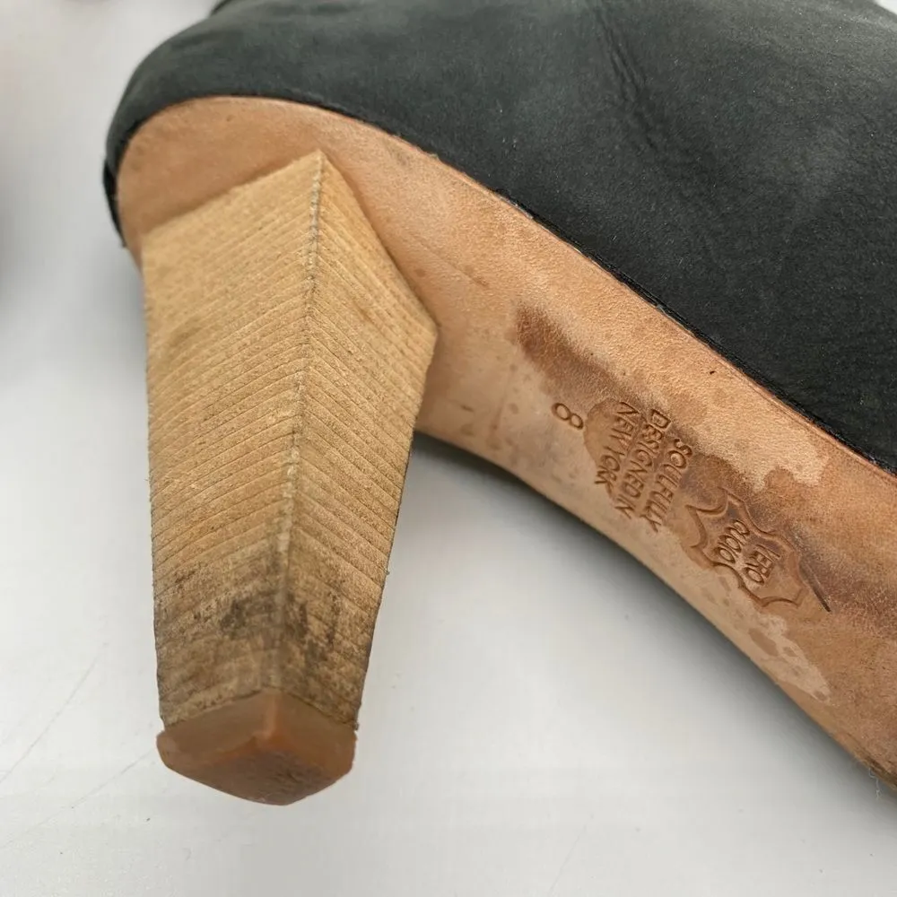 Matt Bernson two tone Suede heeled boots A6 Black Size 8 - Image 5