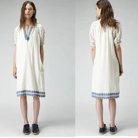 Suno embroidered peasant dress Blue Size 4 - Image 2