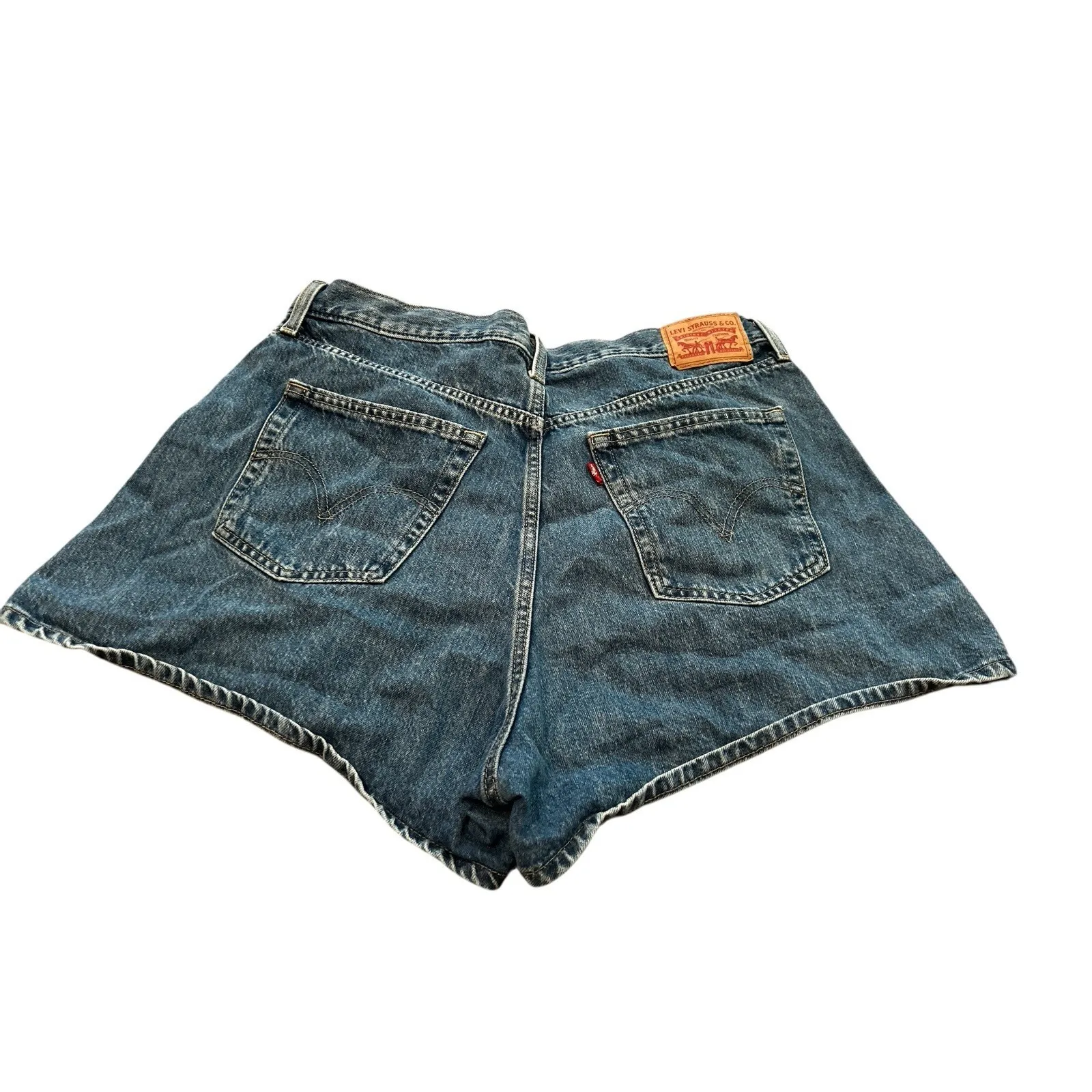 Levi's High Waisted Mom Shorts Size 33/16 Medium Wash Casual‎ - Image 3