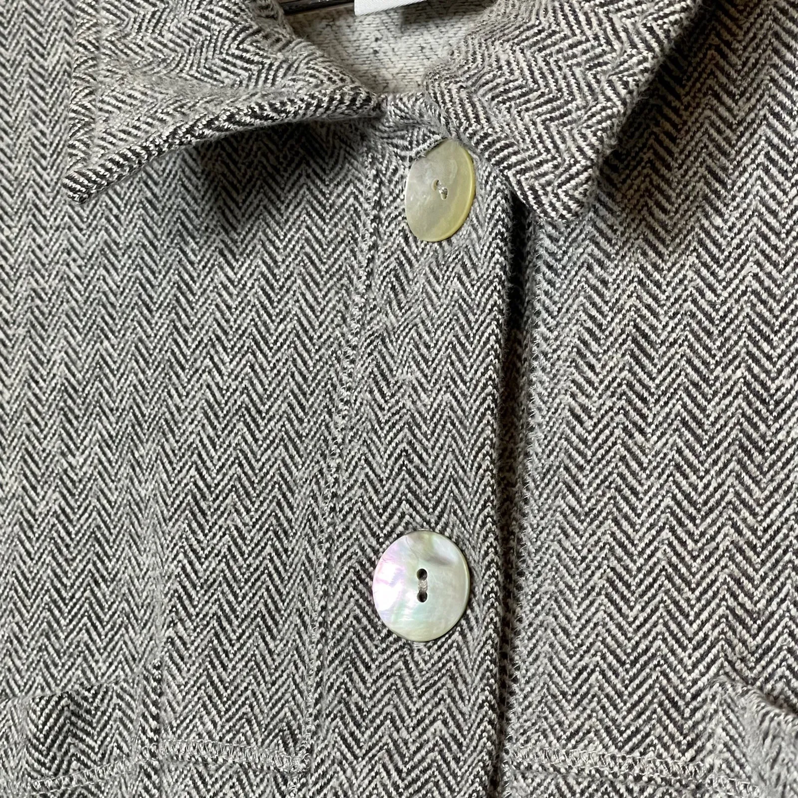 Soft Surroundings Woman’s Grey Button Down Collared Jacket Size PS - Image 3