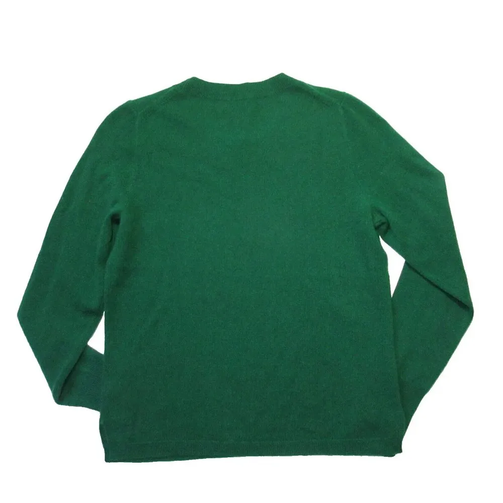 NWT J.Crew Cashmere Crewneck Sweater in Autumn Pine Sparkle Metallic Heart L - Image 6