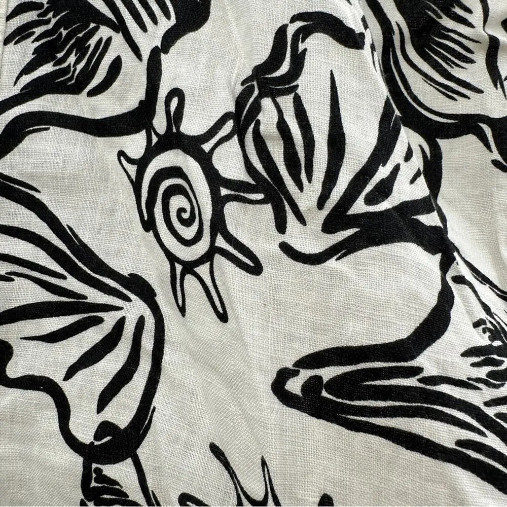 Madewell 100% Linen‎ Boxy Cap-Sleeve Shirt in Lighthouse Print Sz S NEW - Image 10