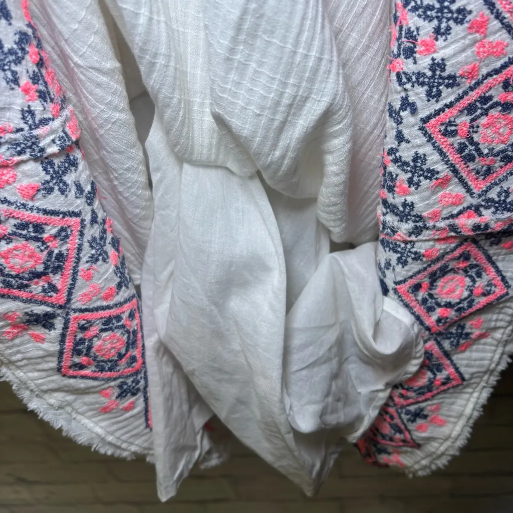 Anthropologie Holding Horses  Boho Cissie Embroidered Cotton High Low Dress Sz 6 - Image 5