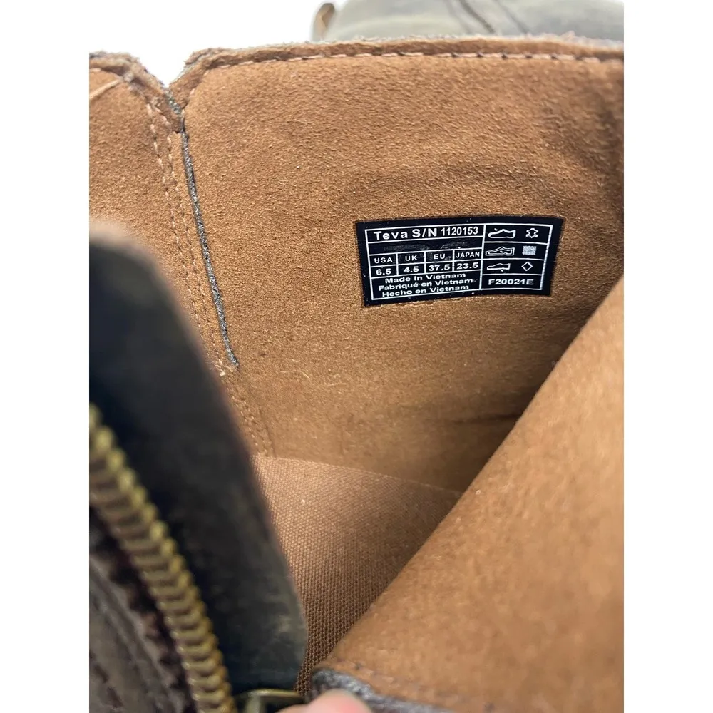 Teva Women's Size 6.5 Anaya Ankle Boots Brown Zip Up Waterproof Booties New - Image 2