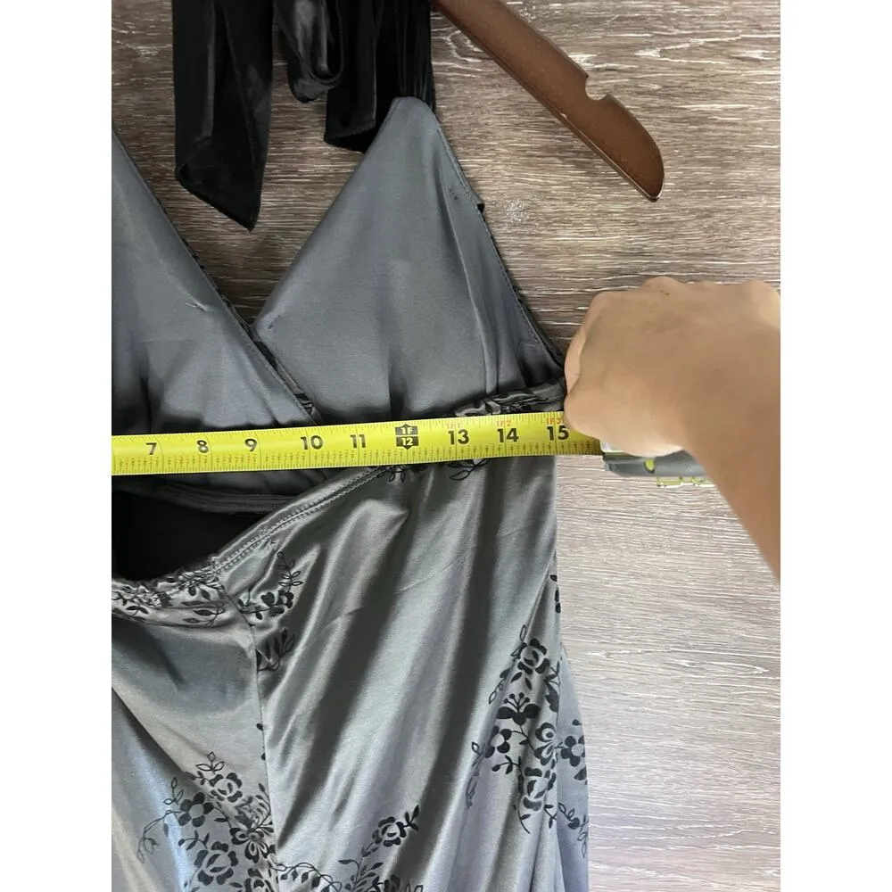 Y2K Dress Size Large Black Vintage Mini Party Trixxi Gothic Whimsical V Neck Tie - Image 10