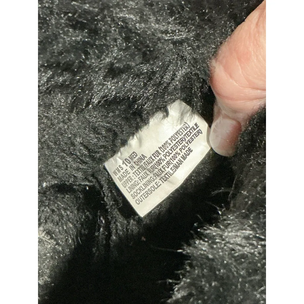 Woman’s Kohls So Paulinablck Black Faux Suede Fur Lined Warm Winter Boots 10 M - Image 7