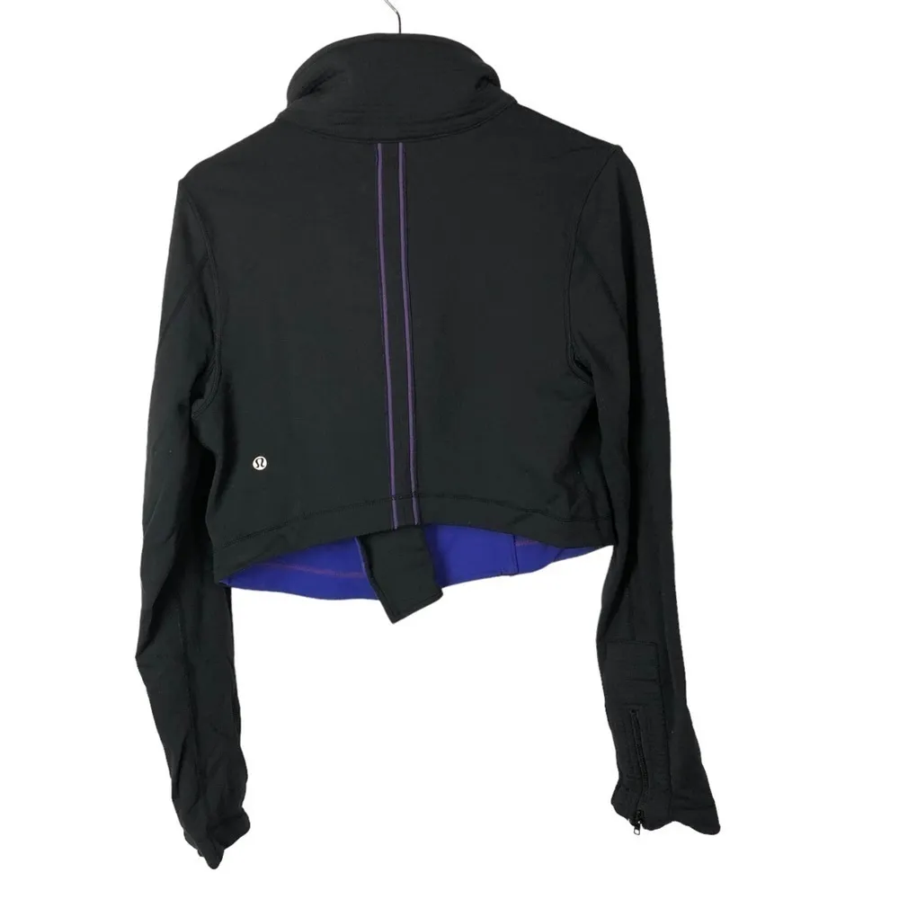 Lululemon Principle Cropped Black & Bold Blue Athletic Jacket 10 - Image 3