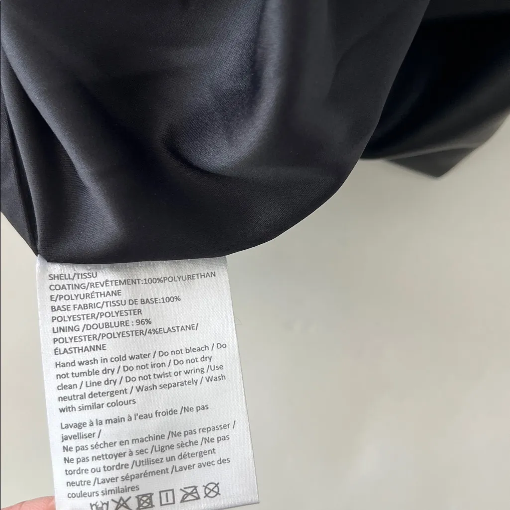 Milly Preston Pleated Vegan Leather Black Halter Top Medium $315 - Image 8