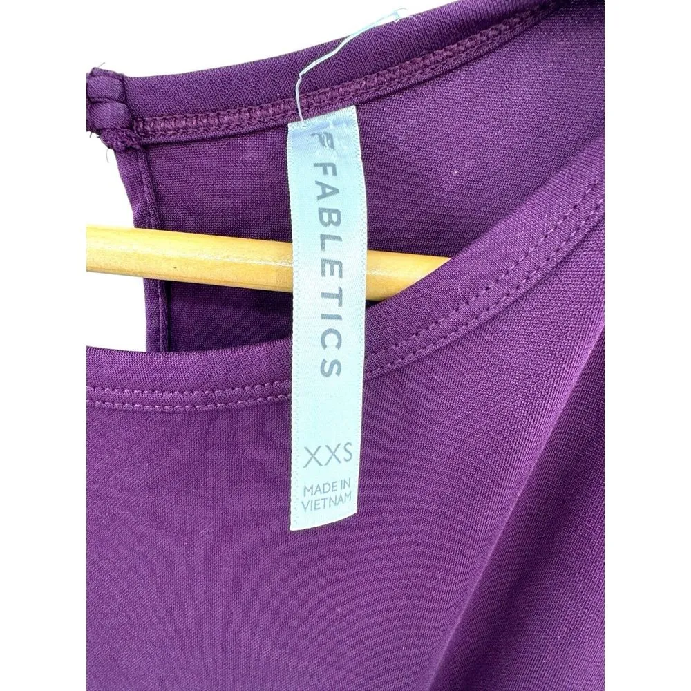 Fabletics Jumpsuit Womens Size XXS Carli Purple Belted Sleeveless‎ Knit Stretch - Image 6