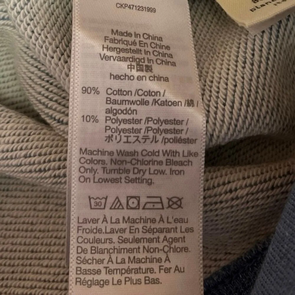 Madewell Womens Blue Indigo-Dyed Patchwork Pullover Sweatshirt Sweater Top XXS - Image 5