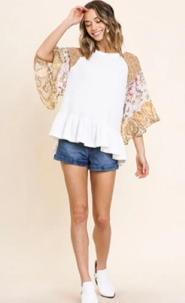 Cupshe Bell Sleeve Waffle Knot Top - Image 2