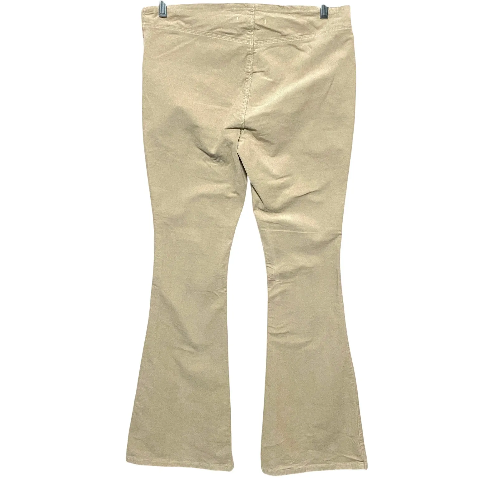 PacSun Low Rise Flare Corduroy Cement Khaki Pants Women 28 Pull On Retro Hippie - Image 2